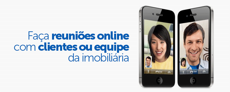 Faça reuniões online com clientes ou equipe da imobiliária