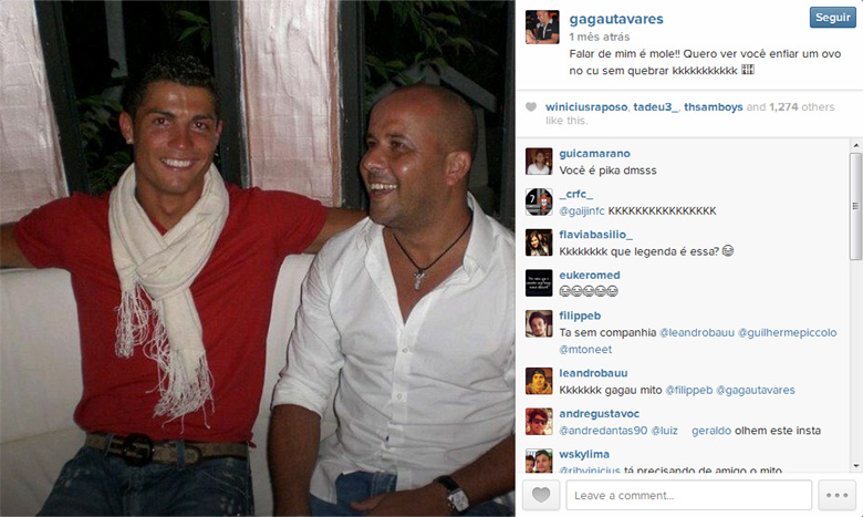 Cristiano Ronaldo é um dos estrangeiros mais frequentes nas publicações do empresário Reprodução/Instagram