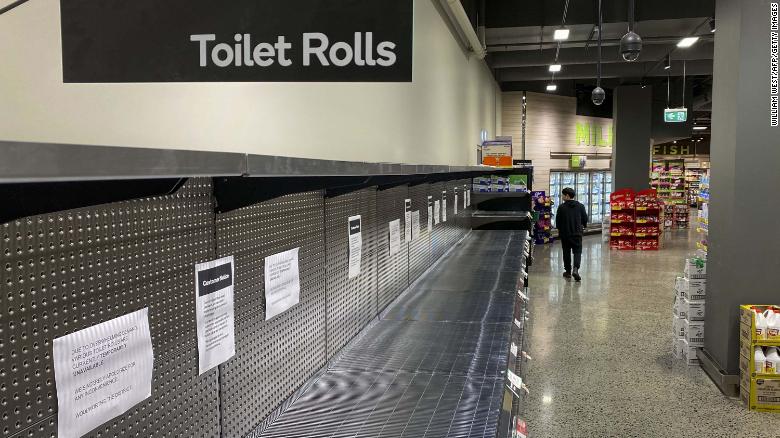 Supermercado Australiano sem papel higiênico. (William WEST / AFP)